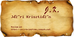 Jóri Krisztián névjegykártya